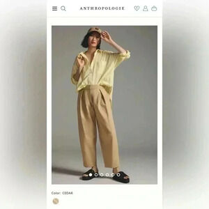 NEW EXQUISE‎ Anthropologie Turkey Cedar Small Barrel Shape Trouser pants 29x26in